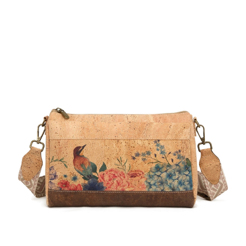 Cork Crossbody Shoulder Bag, Adjustable Crossbody Strap