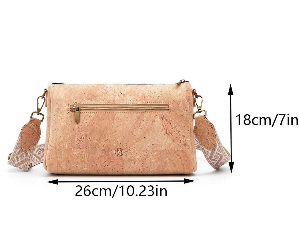 Cork Crossbody Shoulder Bag, Adjustable Crossbody Strap