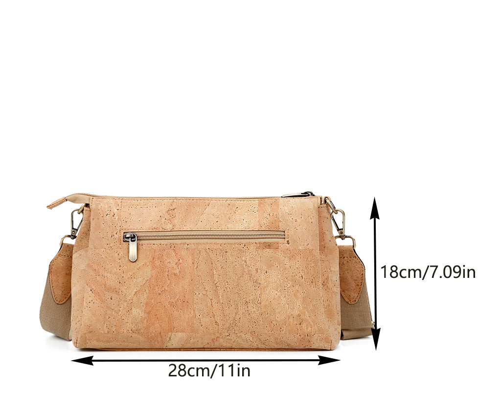 Cork Crossbody Shoulder Bag, Adjustable Crossbody Strap