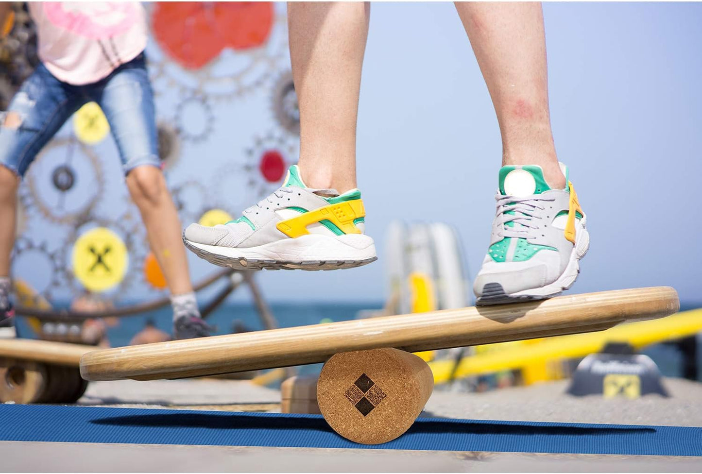 Kit de Rodillo de Masaje Muscular 2 en 1, 2PCS Bloque Yoga Y Rodillo de Fascia 12“ x 3.9” (10x30cm)