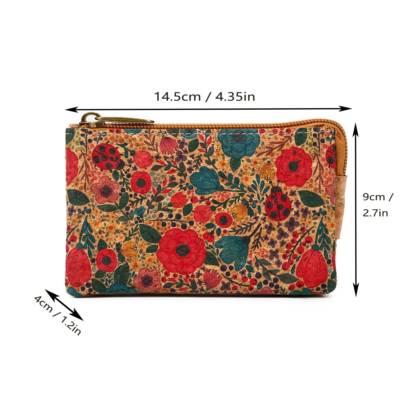 Natural cork zippered purse 738 Series