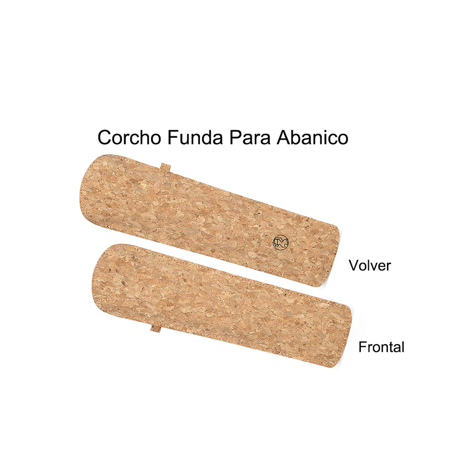 Abanico en corteza de Corcho Y Funda Para Abanico Fan, 2pc (1 Set), Group 1 Series