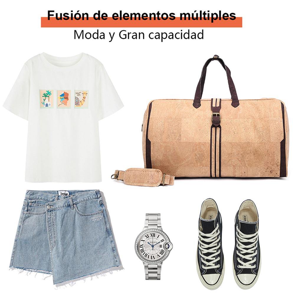 Bolsa de Viaje hecha con Corcho Color Marrón o Mostaza - ARTE