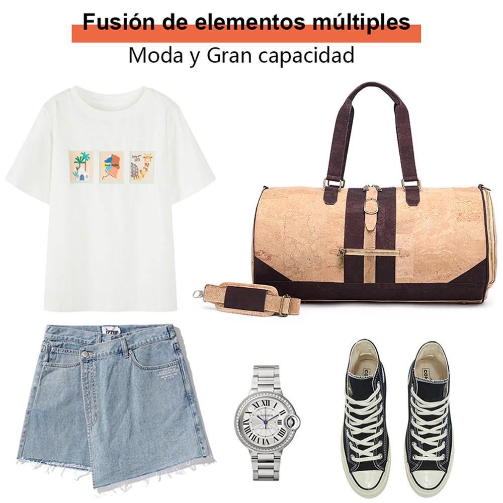 Bolsa de Viaje hecha con Corcho Color Marrón o Mostaza - ARTE