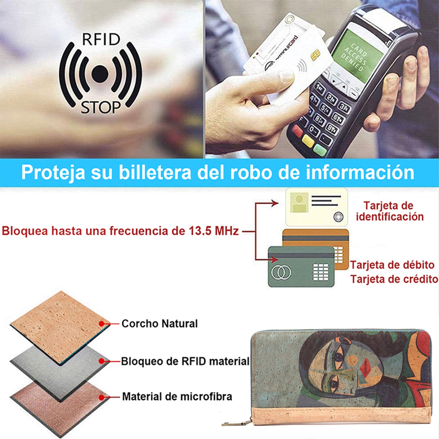 Cartera de corcho, bolsa de corcho 1619 Series