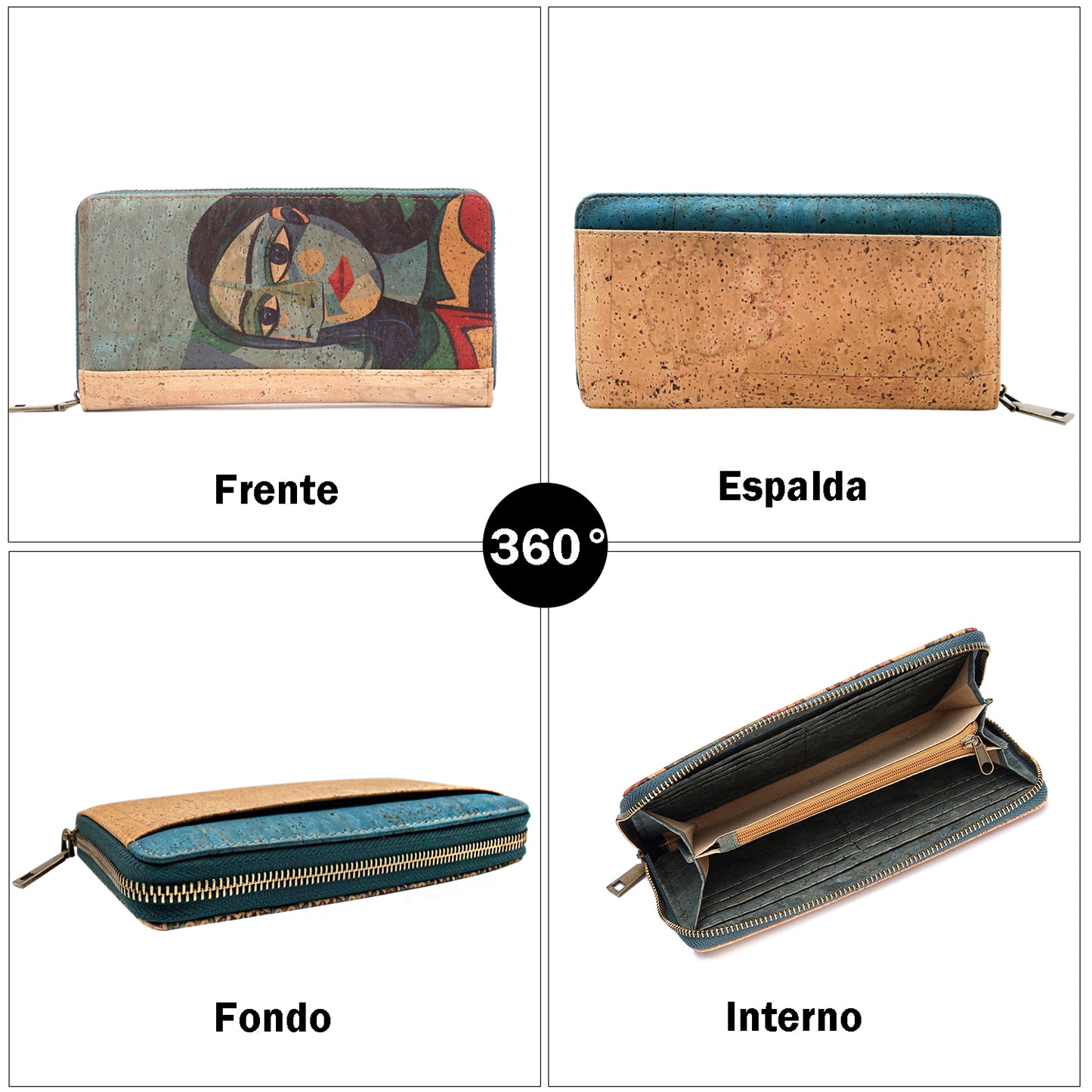 Cork wallet, vegan wallet, cork bag, eco wallet for women with place for cards and coins,