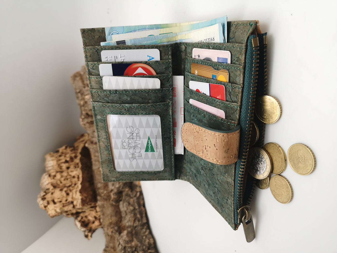 Cork wallet with zipper The Starry Night