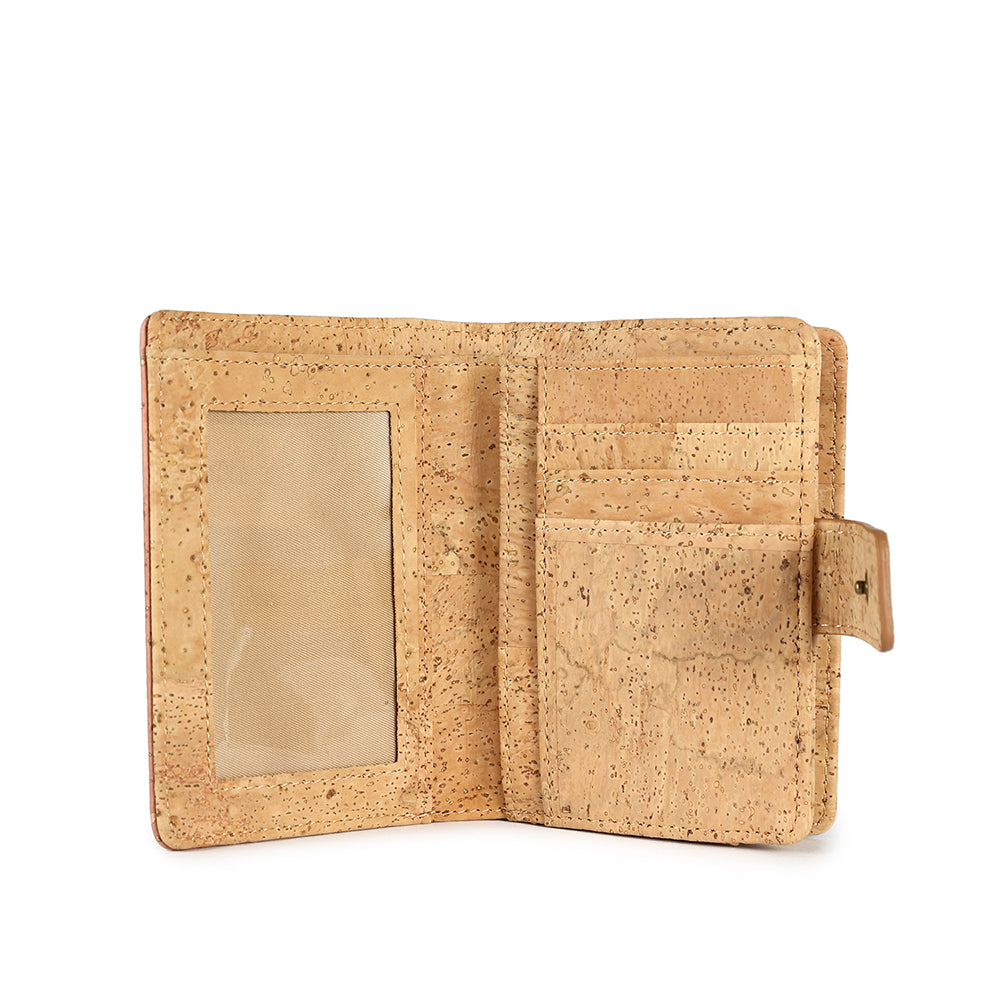 Women's cork wallet zipper Vegan wallet