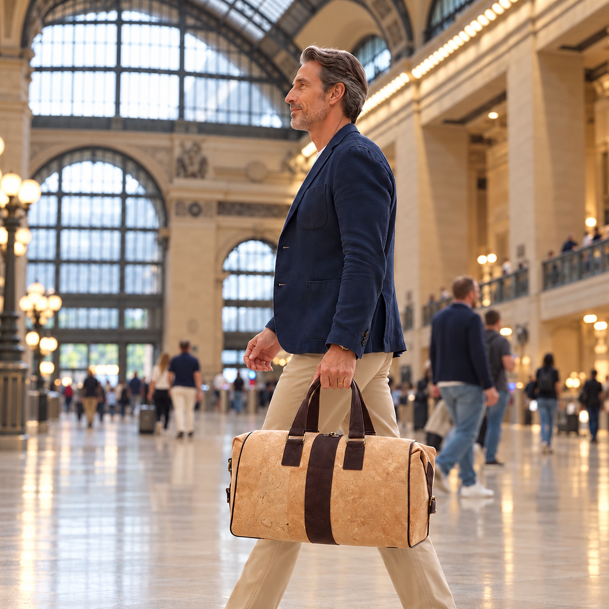 Borsa da Viaggio realizzata in Sughero Colore Marrone o Senape
