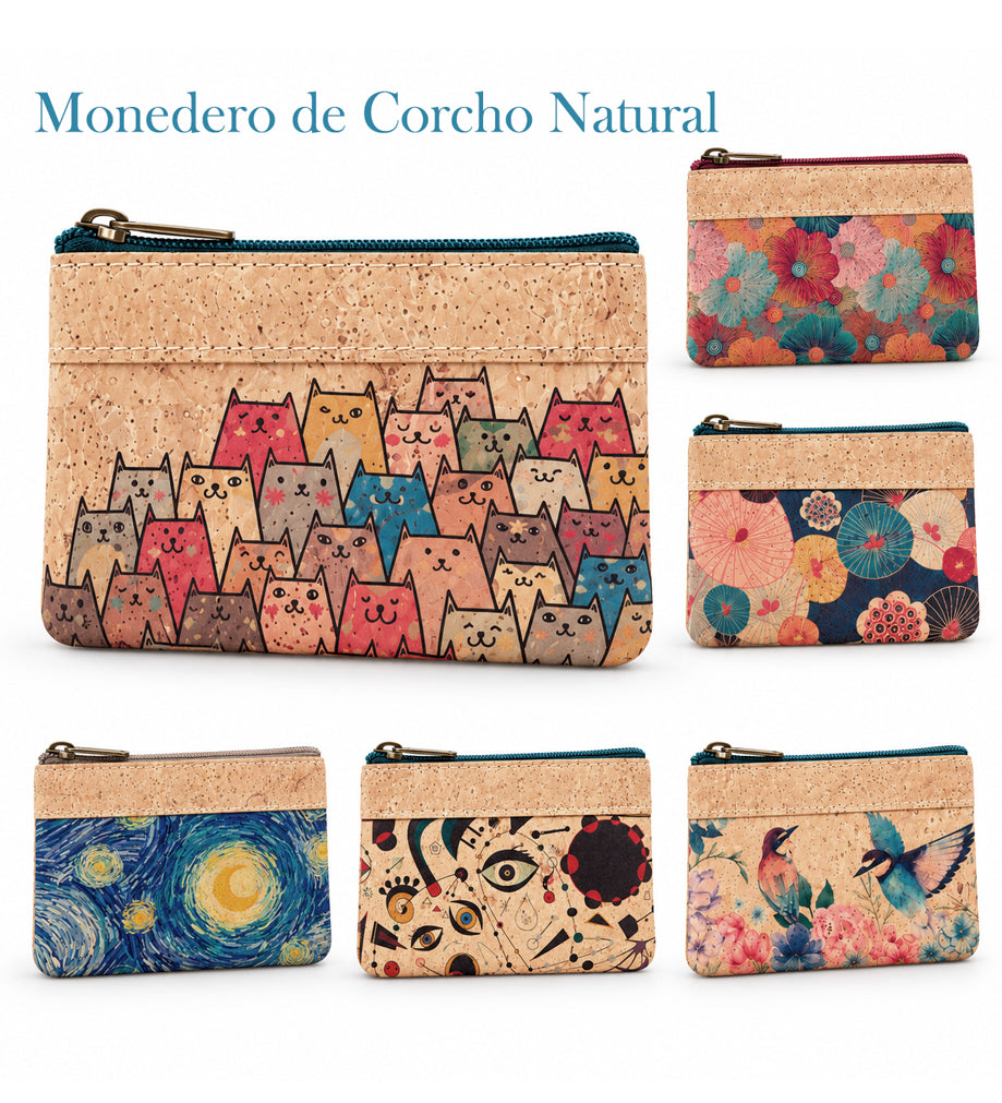 Monedero de corcho natural, modelo 736 de ARTESOLO.