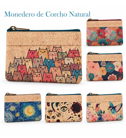 Monedero de corcho natural, modelo 736 de ARTESOLO.