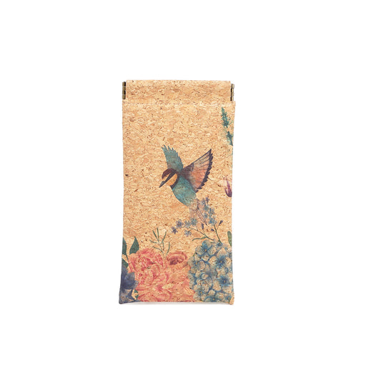 Funda de corcho para gafas, Bolsa de corcho hecha a mano, Bolsa de gafas de sol con clip Serie 748