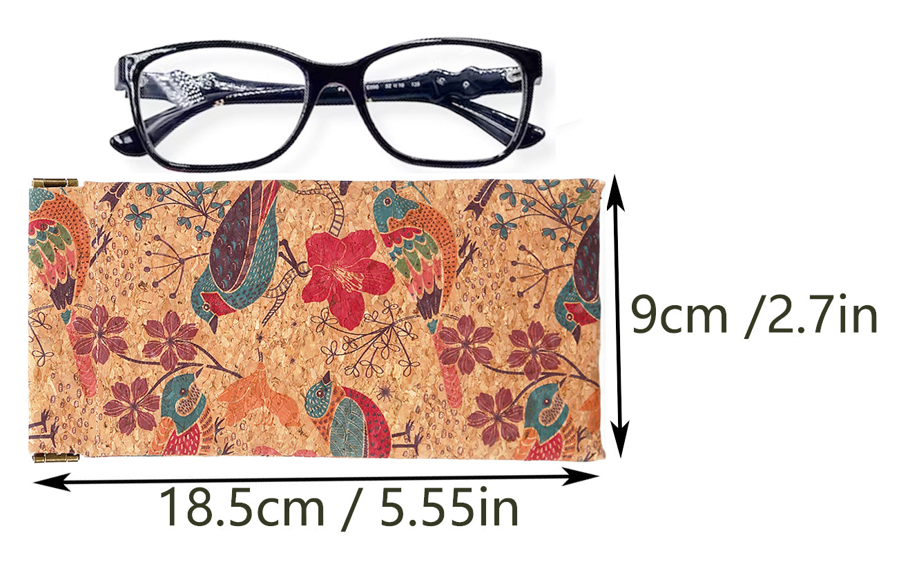 Funda de corcho para gafas, Bolsa de corcho hecha a mano, Bolsa de gafas de sol con clip Serie 748