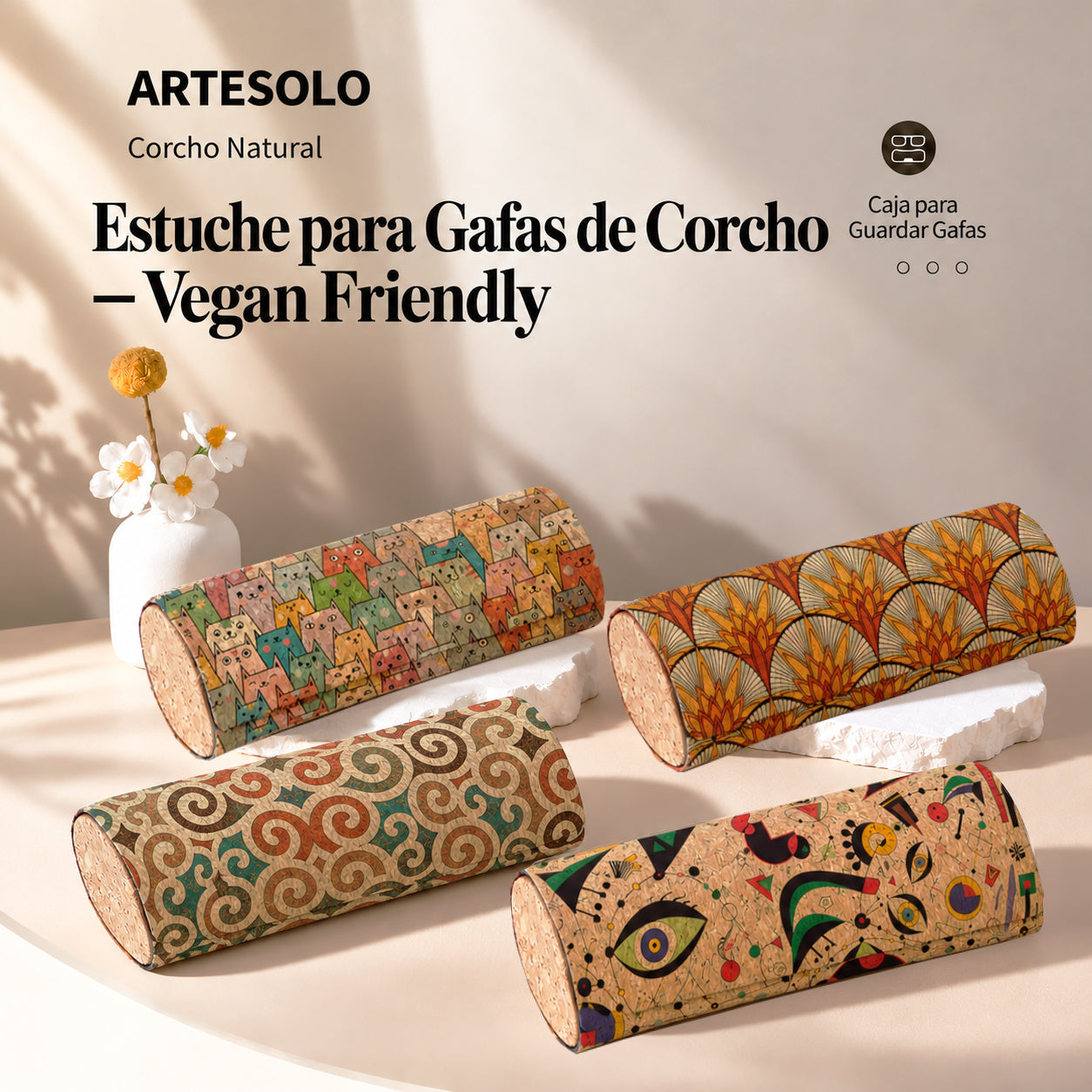 Estuche Rígido para Gafas de Corcho Natural | Serie 761A3