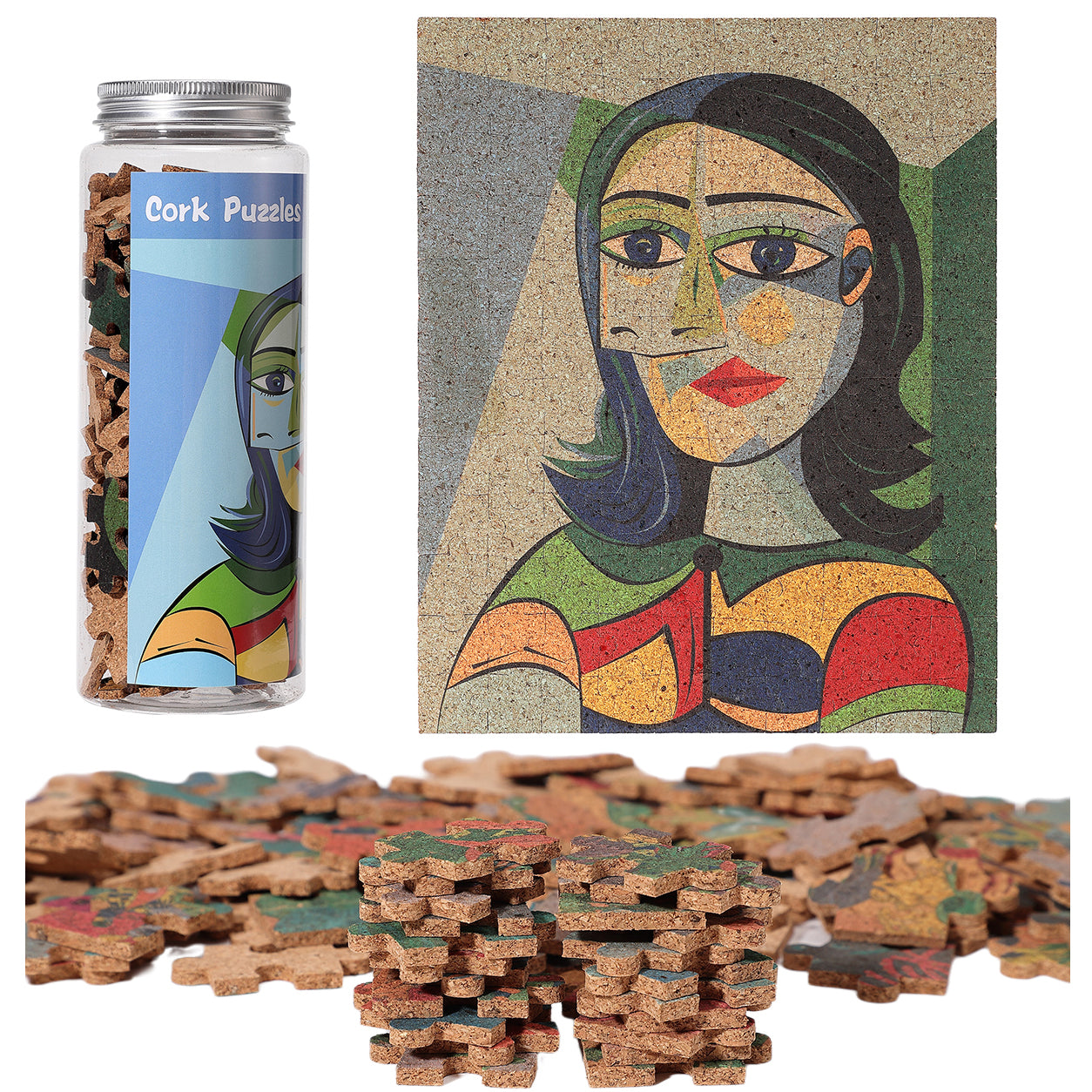 Korkpuzzles, Puzzles Kurioses abstraktes Gemälde Puzzle, 120-teiliges Puzzle