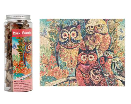 Puzzles De Corcho,  Puzzles Three Owls Puzzle , 120 Piezas Rompecabezas