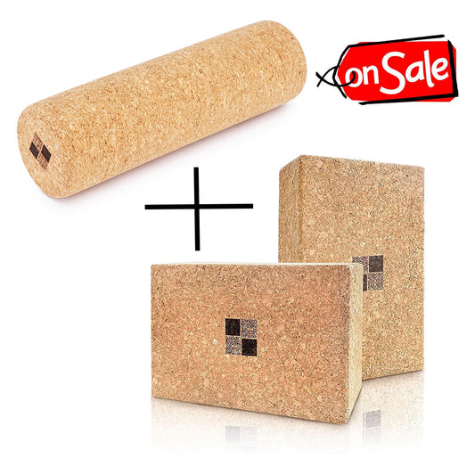 Kit de Rodillo de Masaje Muscular 2 en 1, 2PCS Bloque Yoga Y Rodillo de Fascia 12“ x 3.9” (10x30cm)