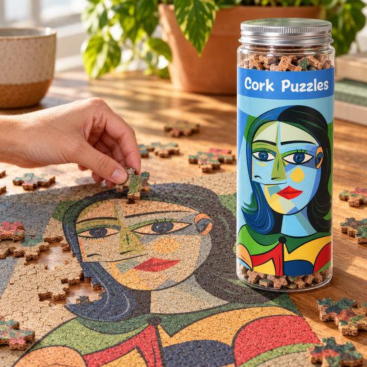 Korkpuzzles, Puzzles Kurioses abstraktes Gemälde Puzzle, 120-teiliges Puzzle
