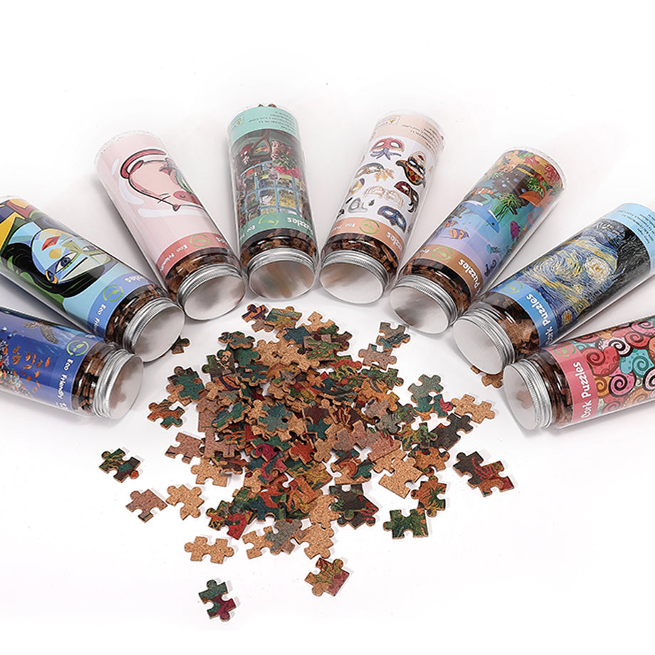 Naturkork-Puzzle mit 120 Teilen | Drei Eulen | ARTESOLO