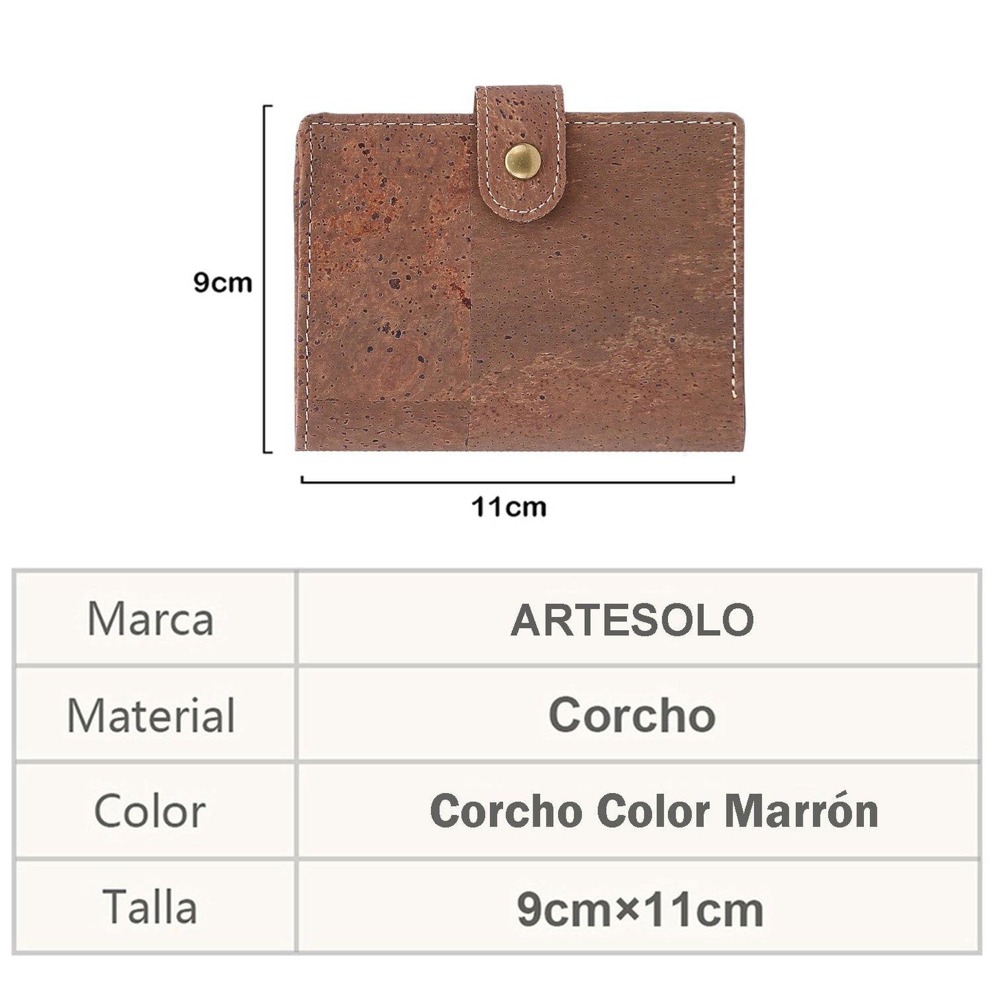 Billetera de Corcho Color Marrón - ARTE