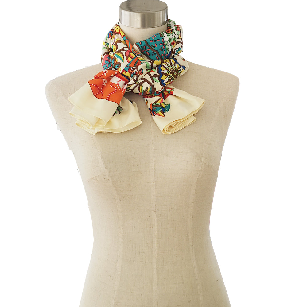 All-season scarf in luxurious blend of fabrics, fine art shawl and wrap