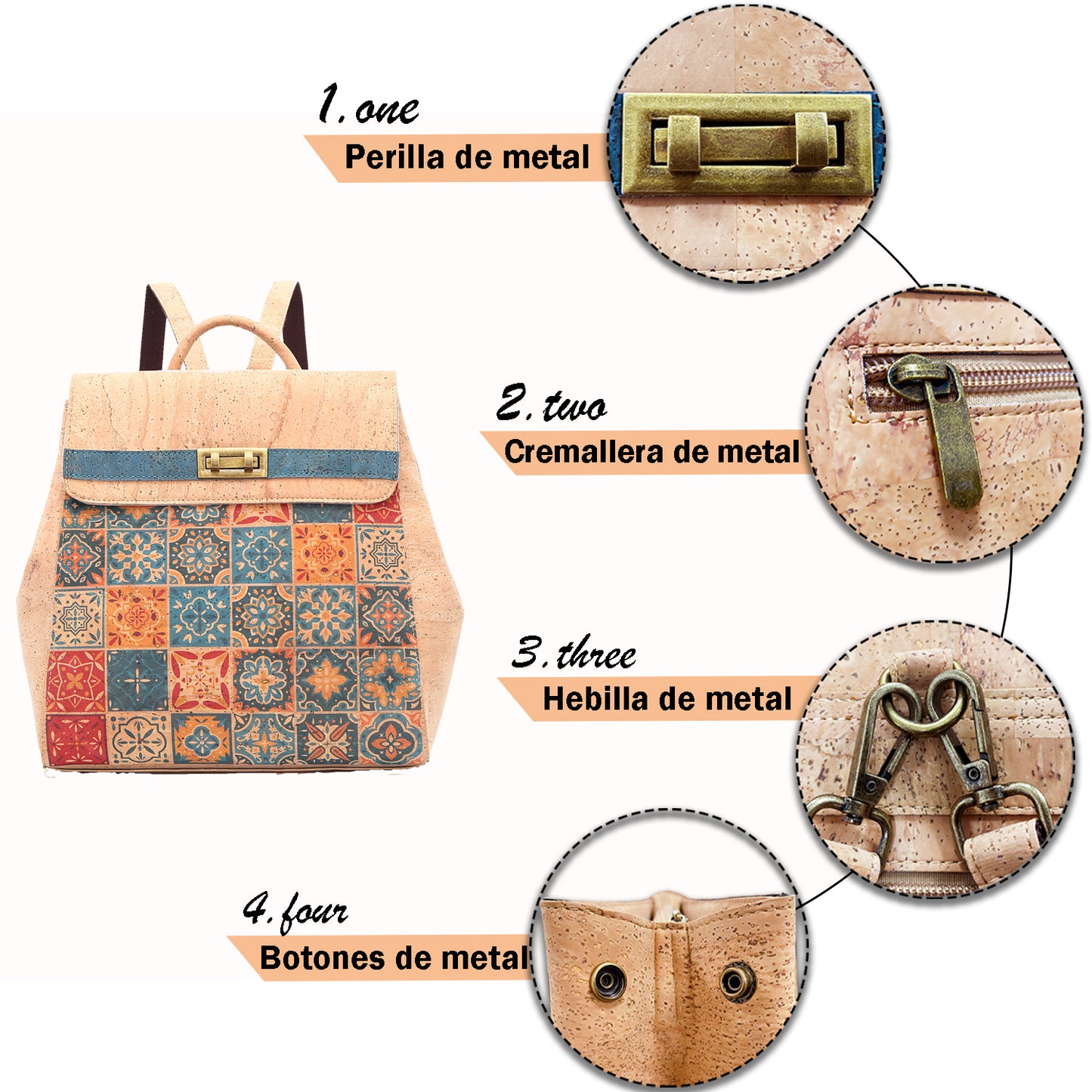 Cork backpack for women, cork bag, vegan bag, natural materials, eco bag, leather bag, scholl bag, cork bag, natural color cork 