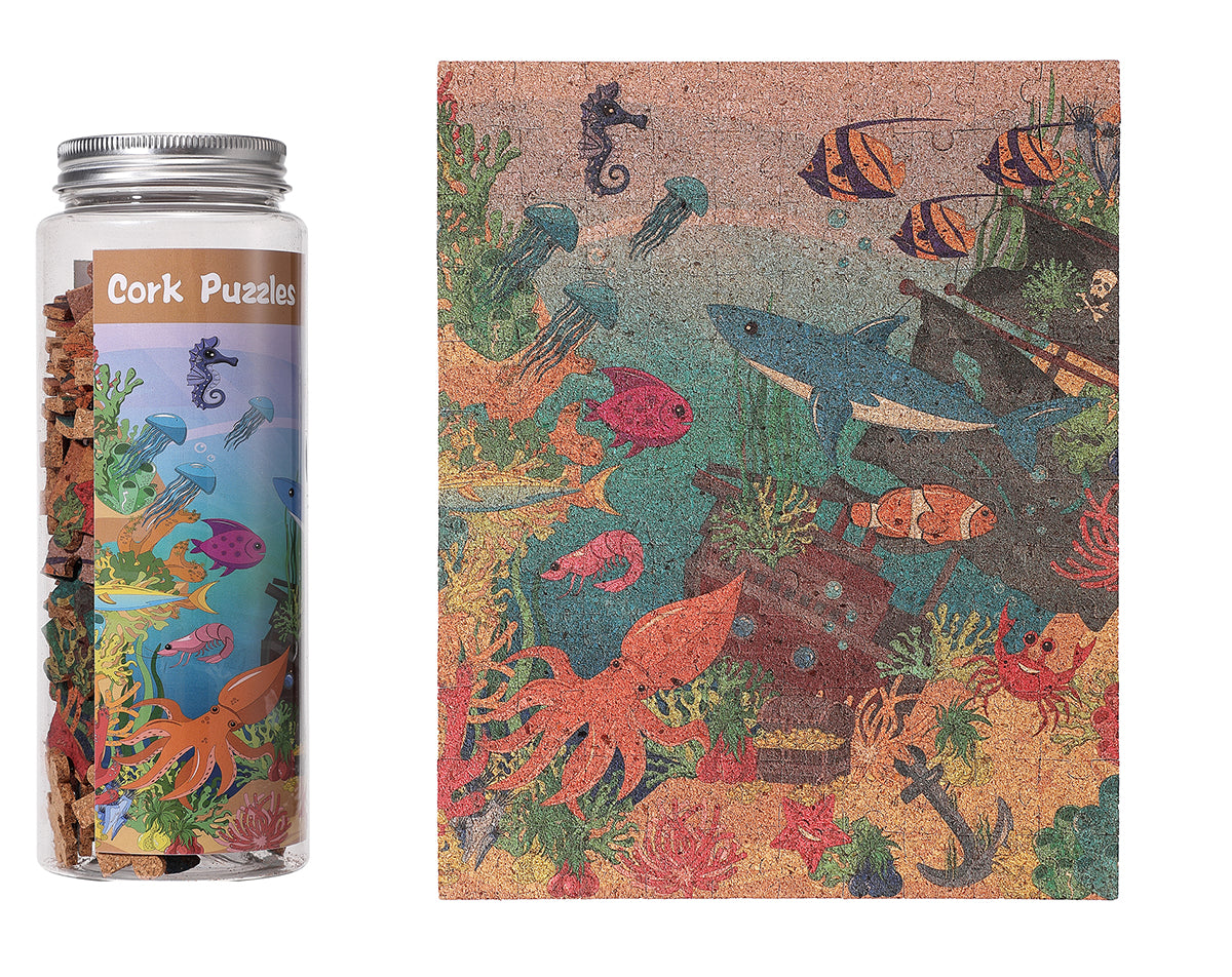 Puzzles De Corcho,  Puzzles Curious Diverse Sea Animals Puzzle , 120 Piezas Rompecabezas
