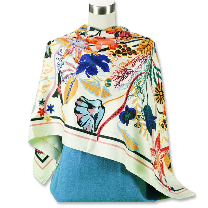 All Season Long Scarf in Luxurious Blend of Fabrics, Fine Art Shawl and Wrap